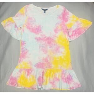 Polo Ralph Lauren L 12-14 Terry Cloth Pastel Tye Dye Cover Up Dress Beach Skirt